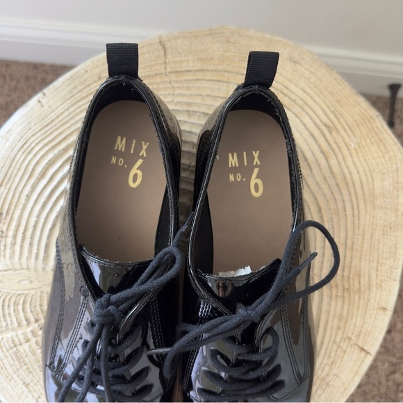 Mix No. 6 Women's Slide Oxford Lace Up Wedge Black Patent Leather Round Size 7.5 - Picture 12 of 12